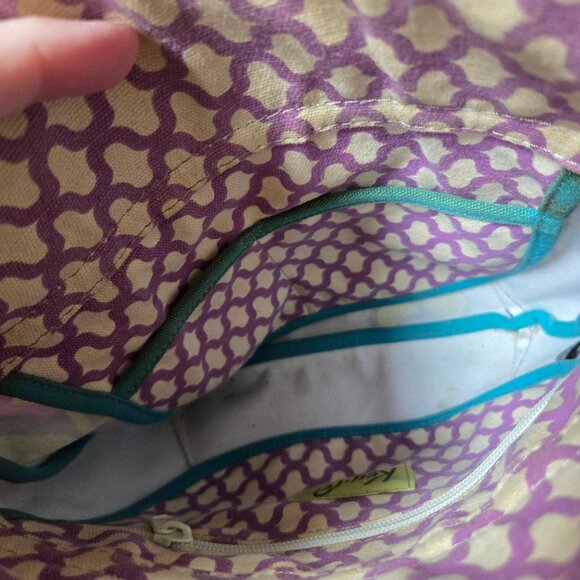 Fossil Purse Key Per Black Floral Birds Colorful Crossbody Preppy Boho Mod - Picture 7 of 9